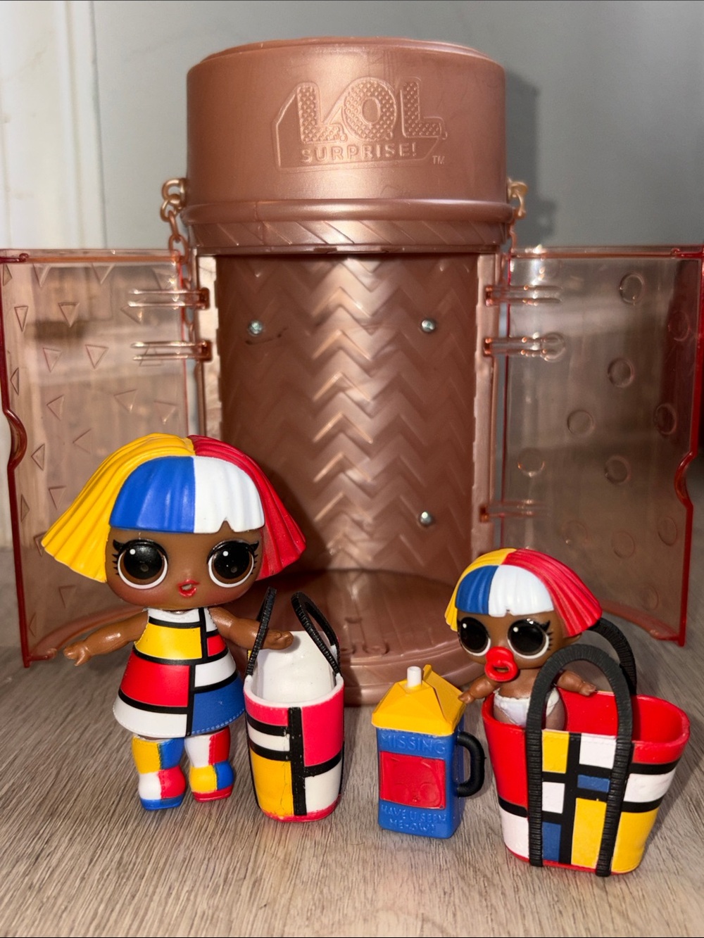 L.O.L. Surprise! Dolls with Red, Blue, Yellow, White Color-Block Outfits